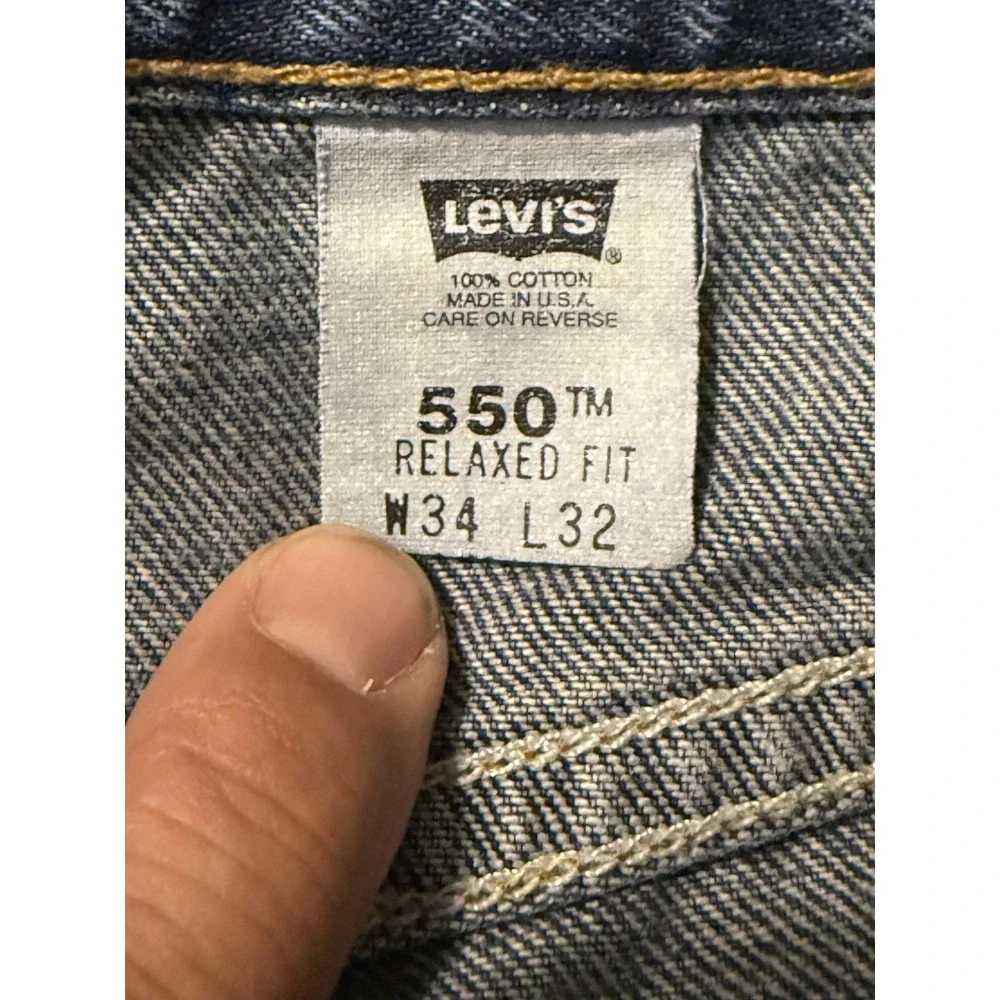 VINTAGE Levi's 550 Jeans Mens 34x32 Blue Relaxed Fit Tapered Leg Made in USA Y2K